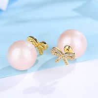 Alloy Korea Bows Earring  (pink Plated Platinum) Nhtm0331-pink-plated-platinum sku image 4