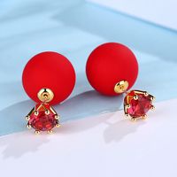 Alloy Fashion Geometric Earring  (rose Red) Nhtm0316-rose-red sku image 2