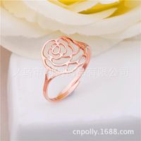 Titanium&stainless Steel Korea Flowers Ring  (rose Alloy) Nhgs0372-rose-alloy sku image 1