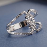 Copper Fashion Geometric Ring  (white Alloy -19mm) Nhlj4037-white-alloy-19mm sku image 1