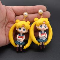 Europäische Und Amerikanische Cartoon Sailor Moon Model Ohrringe Übertriebene Mond Hasen Ohrringe Netz Rot Japanische Süße Persönlichkeit Ohrringe sku image 1