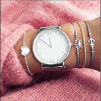 Européen Et Américain Nouveau Accessoires Personnalité Évider Métal Mesh Grande Plume Alliage Bracelet Ensemble Général Lien sku image 1