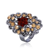 Grenz Überschreitende Explosive Accessoires Kreativer Heißer Verkauf Ring Japanische Und Koreanische Mode Ring Öffnung Verstellbarer Diamant Blumen Ring sku image 2