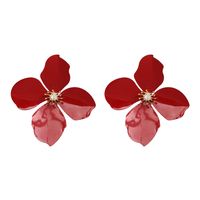 Alloy Fashion Flowers Earring  (red) Nhjj5021-red sku image 1