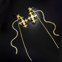 Copper Fashion Tassel Earring  (white Alloy) Nhlj4021-white-alloy sku image 1
