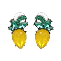 Jujia Neue Ananas Süße Kleine Frische Ohrringe Diamant Europäische Und Amerikanische Damen Ohrringe Grenz Überschreiten Der E-commerce sku image 1
