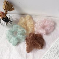New Pearlescent Wrinkle Fabric Simple Large Intestine Ring Rubber Band Hair Scrunchies Wholesale Nihaojewelry main image 1