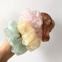 New Pearlescent Wrinkle Fabric Simple Large Intestine Ring Rubber Band Hair Scrunchies Wholesale Nihaojewelry main image 3