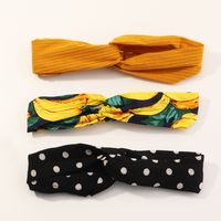 Korean The Fabric Wild Fairy Fruit Print Women's Hair Band Elastic Wide Side Hairpin Cross Hair Band main image 3