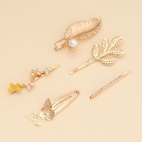 New Creative Hairpin Butterfly Leaf Branch Top Clip Broken Hairpin Wholesale main image 5
