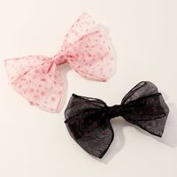New Style Multicolor Spotted Mesh Ribbon Hairpin Bow All-match Style Hairpin Top Clip Wholesale main image 4