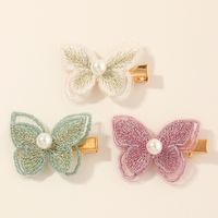 Gothic Style Retro Hand Embroidery Bow Duckbill Side Clip Wholesale main image 3