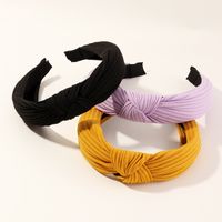 Korean Fashion Color Knotted Knitted Wild Pure Color Cross Women's Headband Wholesale main image 2