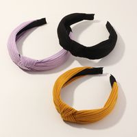 Korean Fashion Color Knotted Knitted Wild Pure Color Cross Women's Headband Wholesale main image 5