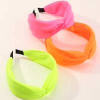 Fashion Solid Color Wide Brim New Fluorescent Color Mesh Headband main image 1