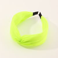 Fashion Solid Color Wide Brim New Fluorescent Color Mesh Headband main image 4