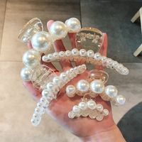 Korea's New Pearl Catch Clip Hairpin Back Head Hair Ponytail Clip Wholesale main image 1