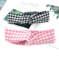 Korean Pastoral Style Girl Heart Plaid Hair Band  New Headband main image 4