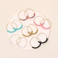 Ig Style Alloy Knitting Miyuki Beads Women's Hoop Earrings main image 1
