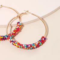 Ig Style Alloy Knitting Miyuki Beads Women's Hoop Earrings main image 5