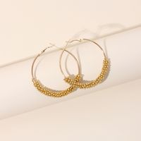Ig Style Alloy Knitting Miyuki Beads Women's Hoop Earrings main image 4
