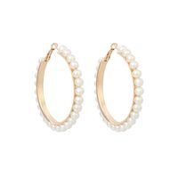 Mode Exagérée Géométrique Grand Cercle Perle Marée Boucles D&#39;oreilles De Mode Bijoux D&#39;oreille Pour Les Femmes main image 6