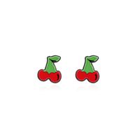 Japan Und Südkorea Ins Stil Kleine Frische Und Frische Wald Frucht Ohrringe Set Kindlich Helle Farbe Erdbeer Kirsche Einwöchige Ohrringe main image 3