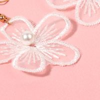 Retro Soft Cute Girl Chiffon Lace Flower Diamond Simple Earrings Wholesale Nihaojewelry main image 4