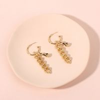 Simple Twist Chain Pendant Earrings Exaggerated Antique Metal Earrings Wholesale Nihaojewelry main image 2