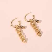 Simple Twist Chain Pendant Earrings Exaggerated Antique Metal Earrings Wholesale Nihaojewelry main image 4