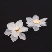 Korea White Frosted Resin Flower Bohemian Style Earrings Wholesale Nihaojewelry main image 1