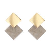 Fashion Square Geometric Diamond Hot Sale Metal Brushed Women's Earrings main image 4