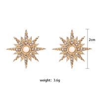New Fashion Alloy Simple Sunflower Pearl Earrings For Women Wholesale main image 6