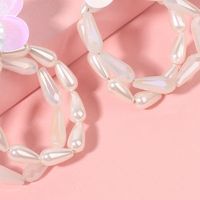 Glass Flower Earrings Korean Simple Geometric Circle Pearl Earrings Wholesale Nihaojewelry main image 5