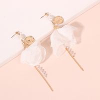 Simple Long Pearl Tassel Earrings Summer Flower Earrings Wholesale Nihaojewelry main image 2