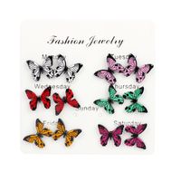 Korean Butterfly Candy Color Mixed Color Acrylic Earrings Set For Women main image 1