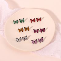 Korean Butterfly Candy Color Mixed Color Acrylic Earrings Set For Women main image 6
