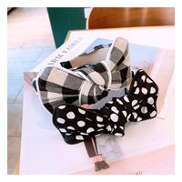 New Fashion  Bowknot Cotton Cloth Dot Lattice Hairband Wholesale Nihaojewelry main image 3