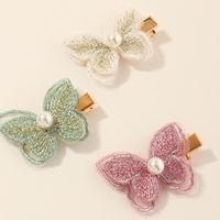 Gothic Style Retro Hand Embroidery Bow Duckbill Side Clip Wholesale sku image 1