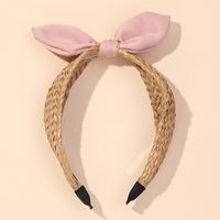 Korean New Grass Braided Cute Bow Wild Hairpin Ladies Hairband   For Women sku image 1