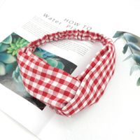 Korean Pastoral Style Girl Heart Plaid Hair Band  New Headband sku image 1