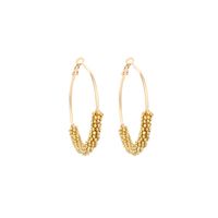 Ig Style Alloy Knitting Miyuki Beads Women's Hoop Earrings sku image 1