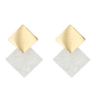 Fashion Square Geometric Diamond Hot Sale Metal Brushed Women's Earrings sku image 2