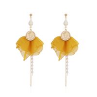 Simple Long Pearl Tassel Earrings Summer Flower Earrings Wholesale Nihaojewelry sku image 1