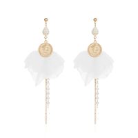 Simple Long Pearl Tassel Earrings Summer Flower Earrings Wholesale Nihaojewelry sku image 2