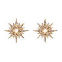 New Fashion Alloy Simple Sunflower Pearl Earrings For Women Wholesale sku image 1