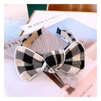 New Fashion  Bowknot Cotton Cloth Dot Lattice Hairband Wholesale Nihaojewelry sku image 2