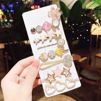 Korean Pearl Hairpin Side Clip Bangs Clip Set Broken Hair Small Clip Head Jewelry Wholesale sku image 3