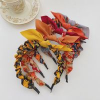 Korean Floral Folds Retro Thin-edge Bow Headband Wholesale Nihaojewelry main image 4