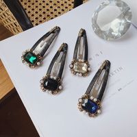 Korea's Inlaid Pearl Rhinestone Hairpin Handmade Bangs Clip Small Fragrance Style Hair Accessories Wholesale main image 4